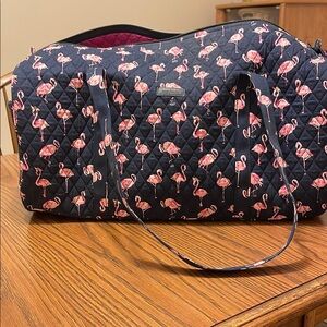 Vera Bradley Black and Pink Travel Duffel Bag
